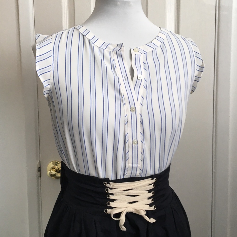 LOFT Striped Sleeveless Top - Picture 1 of 8